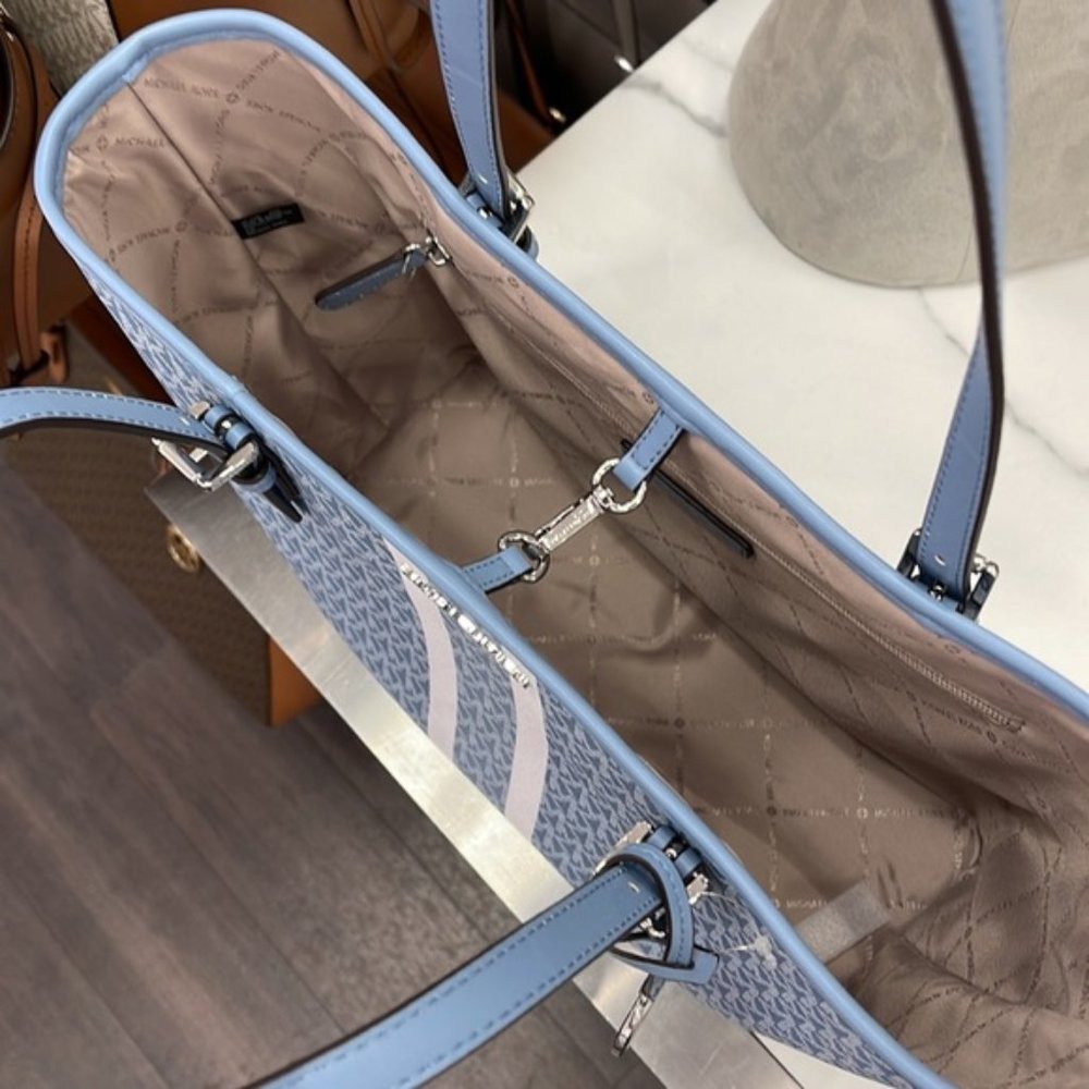 Michael Kors Jet Set Travel Medium Carryall Tote Chambray Multi - Picture 13 of 16